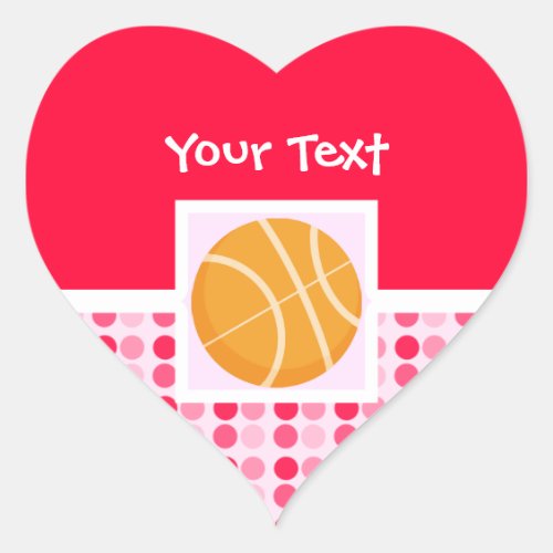 Cute Basketball Heart Sticker