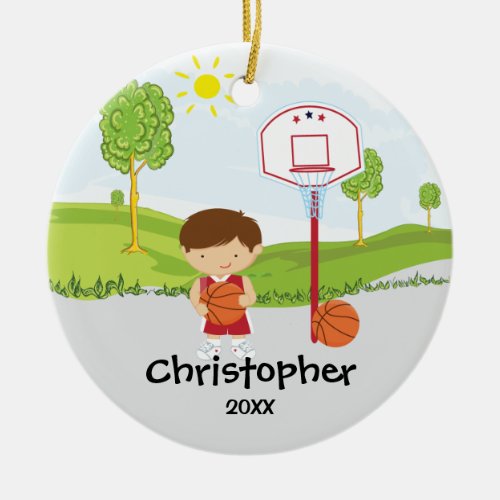 Cute Basketball Player Sport Christmas Ornament