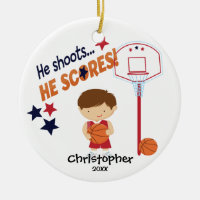 Cute Basketball Player Sport Christmas Ornament