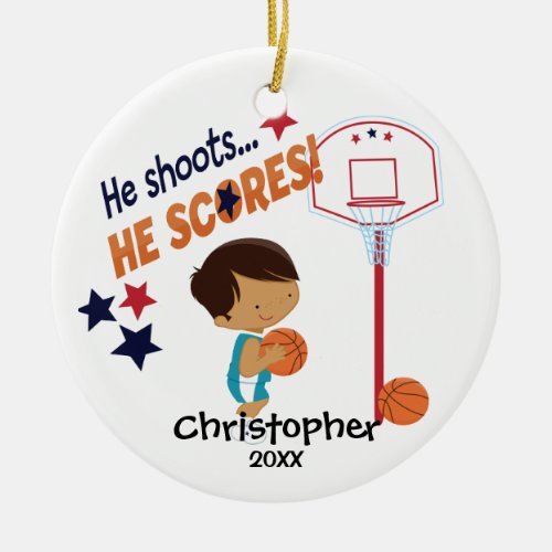 Cute Basketball Player Sport Christmas Ornament