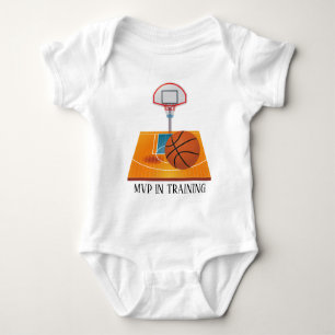 Cute Basketball sports training add text Baby Bodysuit