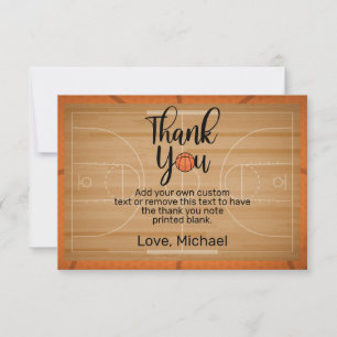 Cute Basketball Thank You Cards