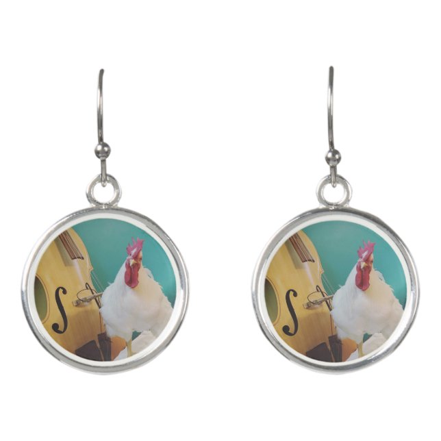 Cute Bass Player Earrings (Front)