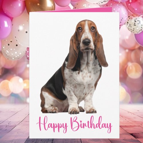 Cute Basset Hound Birthday Pink Dog Mom