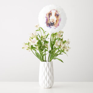 Cute Basset Hound Dog Face Watercolour Balloon
