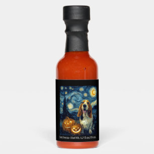 Cute Basset Hound Dog Halloween Jack O Lantern Pum Hot Sauces