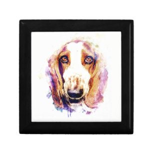 Cute Basset Hound Dog Head Face Puppy Gift Box
