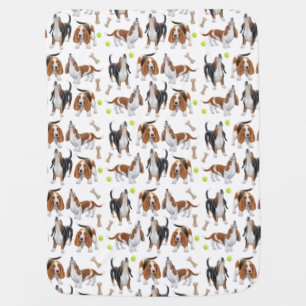 Cute Basset Hound Dogs Baby Blanket