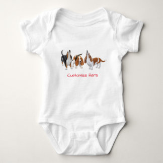 Cute Basset Hound Dogs Baby One Piece Baby Bodysuit