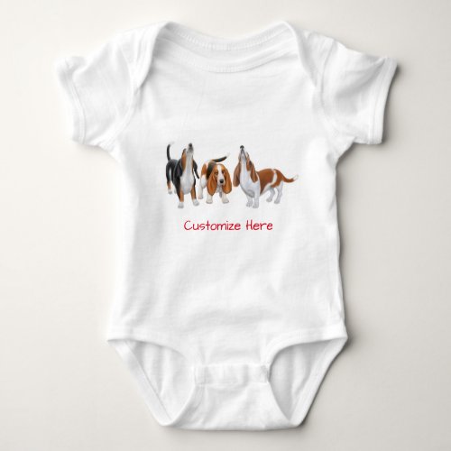 Cute Basset Hound Dogs Baby One Piece Baby Bodysuit