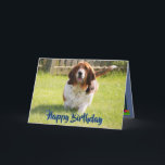 Cute Basset Hound On Funny Birthday Card<br><div class="desc">Cute Basset Hound On Funny Birthday Card W/Cake</div>