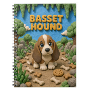 Cute Basset Hound Puppy, Baby Dog Notebook