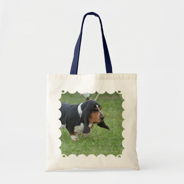 Cute Basset Hound Tote Bag (Front)