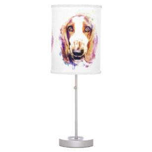 Cute Basset Hound Watercolour Head Face Lamp