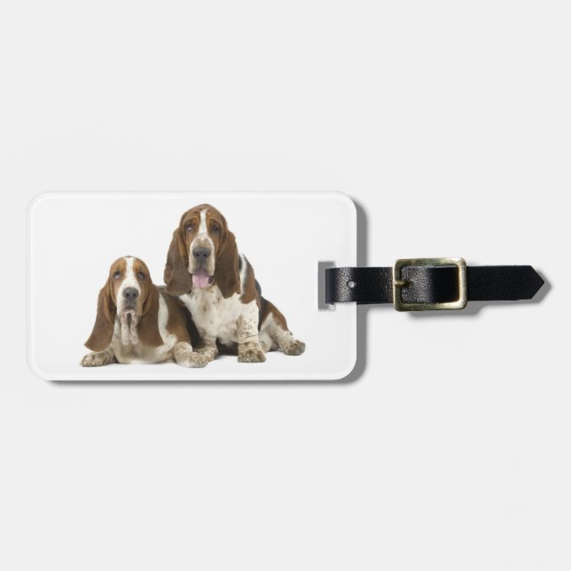 Cute Basset hounds Luggage Tag (Front Horizontal)