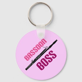 Cute Bassoon Boss Music Gift Keychain by madconductor at Zazzle
