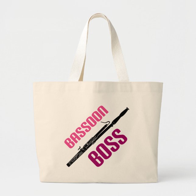 Cute Bassoon Boss Music Gift Large Tote Bag (Front)