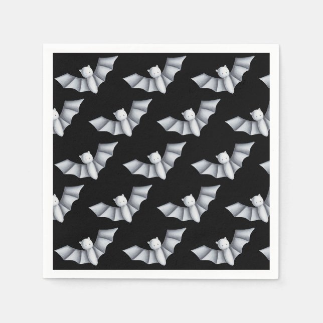 Cute Bat Animal Pattern Halloween Party Napkins (Front)