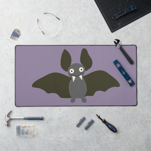 Cute Bat Cartoon Smoky Purple Desk Mat