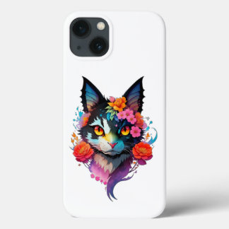 Cute BAT CAT with flowersiPhone / iPad case