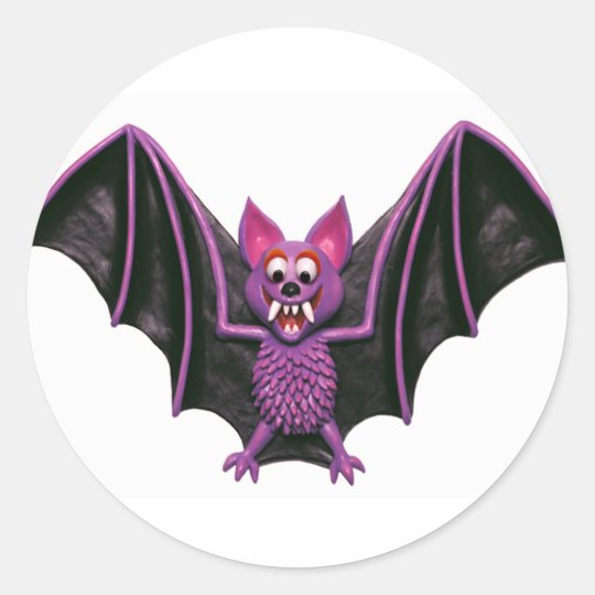 Cute Bat Halloween Party Classic Round Sticker