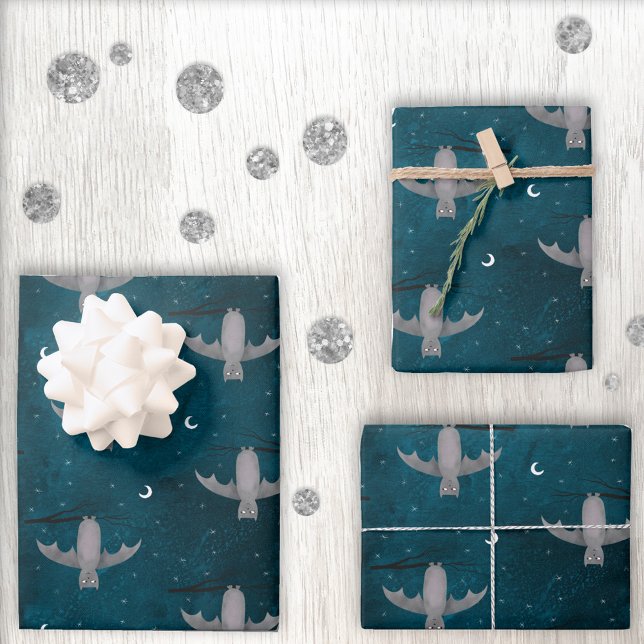 Cute Bat Halloween Wrapping Paper Sheets (Creator Uploaded)