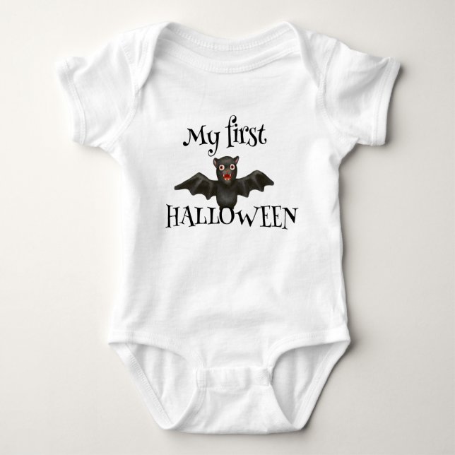 Cute Bat - My First Halloween Baby Bodysuit (Front)