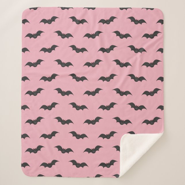 Cute Bat Sherpa Blanket (Front)