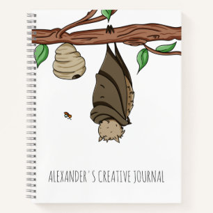 Cute Bat Sleeping Kids Art Sketchbook Notebook