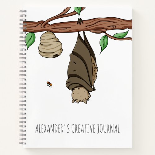 Cute Bat Sleeping Kids Art Sketchbook Notebook