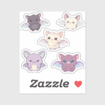 Cute Bat Sticker Sheet – Kawaii Halloween Bats