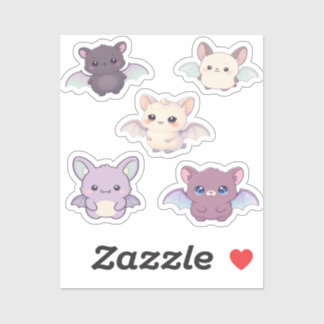Cute Bat Sticker Sheet – Kawaii Halloween Bats