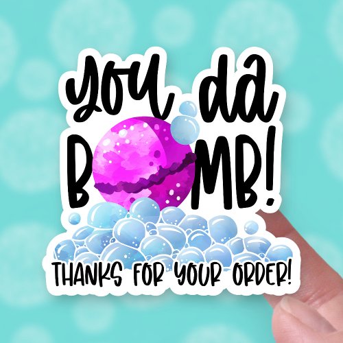 Cute Bath Bomb Thank You for Order Business Sticker