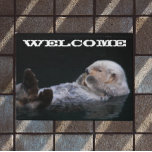 Cute Bathing Sea Otter Welcome Doormat at Zazzle
