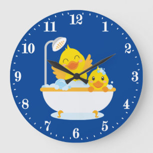 cute bathroom ducks decor large clock