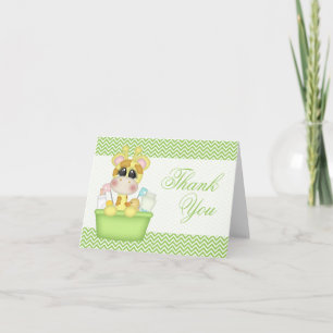 Cute Bathtime Giraffe Thank You Card