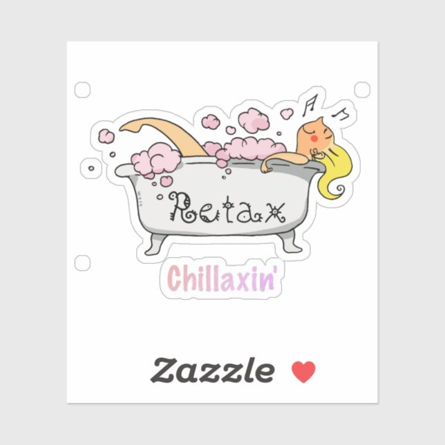 Cute Bathtub Cartoon - Chillaxin’ Relaxation Sticker (Sheet)