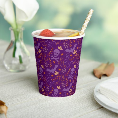 Cute Bats and Skulls Halloween Paper Cups