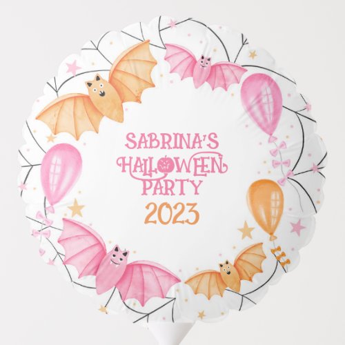 Cute Bats Balloons  Spiderwebs Pastel Halloween