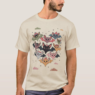 Cute Bats in a Starry Night T-Shirt