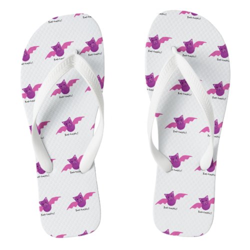 Cute Battastic Pink Bat Flip Flops