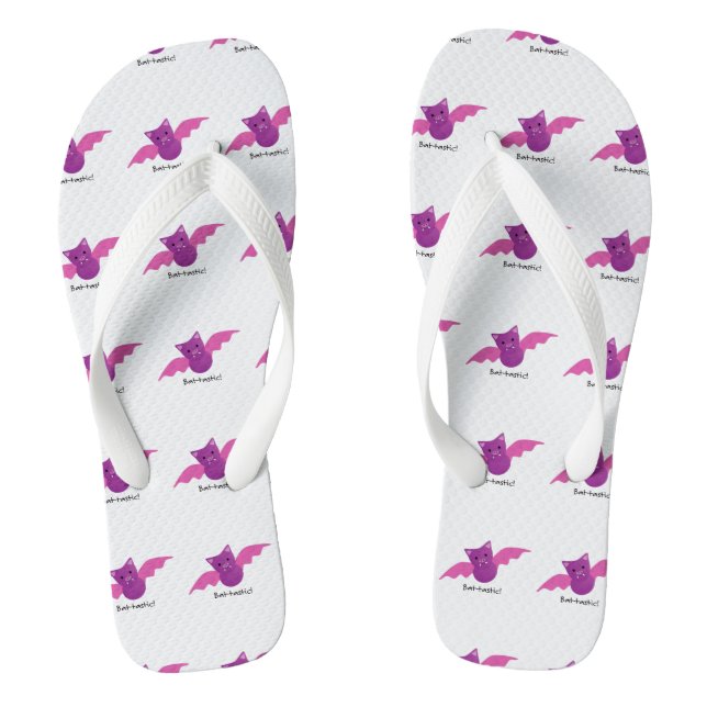 Cute Battastic Pink Bat Flip Flops (Footbed)