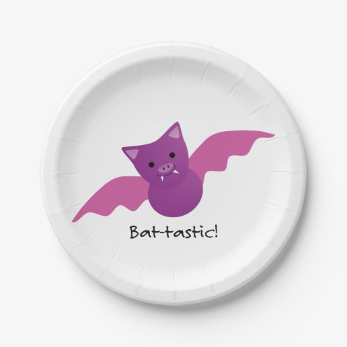 Cute Battastic Pink Bat Paper Plates