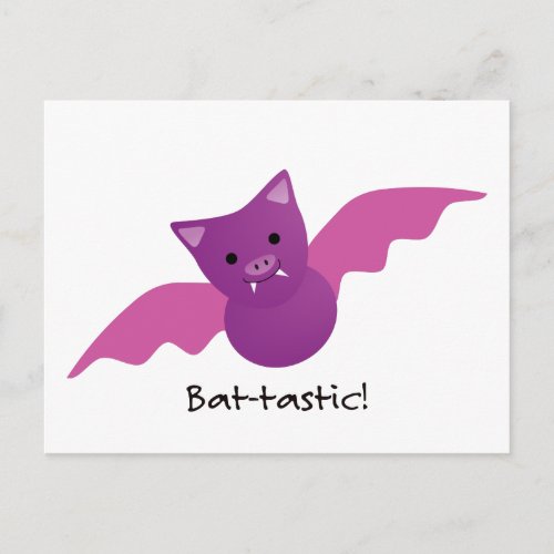 Cute Battastic Pink Bat Postcard