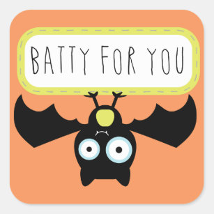Cute Batty Halloween Square Sticker