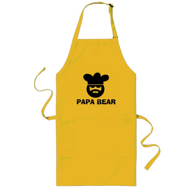 Cute BBQ apron for dads | Papa Bear (Front)