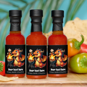 Cute BBQ dragon add text  Hot Sauces