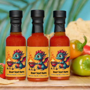 Cute BBQ dragon add text Hot Sauces