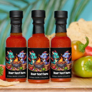 Cute BBQ dragons add text  Hot Sauces