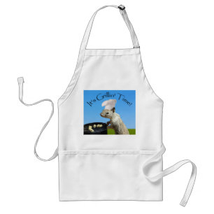 Cute BBQing Squirrel Adult Apron